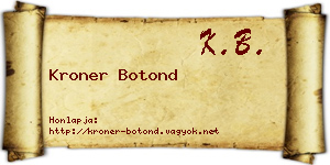 Kroner Botond névjegykártya